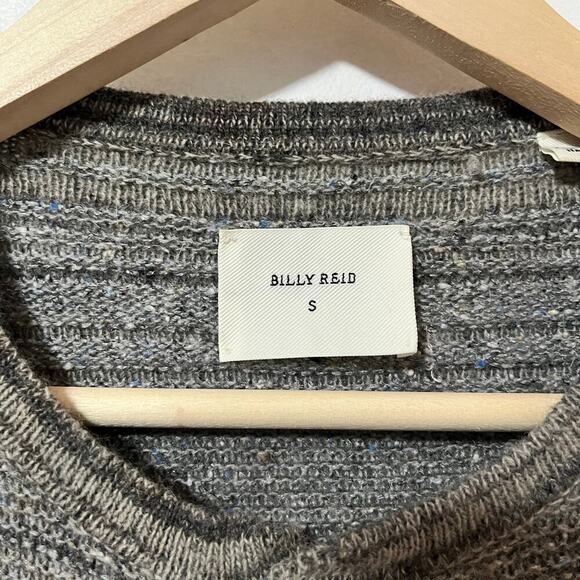 Billy Reid Men’s Textured Wool Blend Henley Sweater Size S Gray Made in Italy - Picture 9 of 12